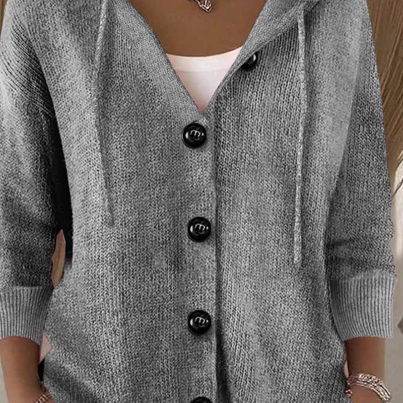 Cardigan donna in maglia tinta unita a maniche lunghe