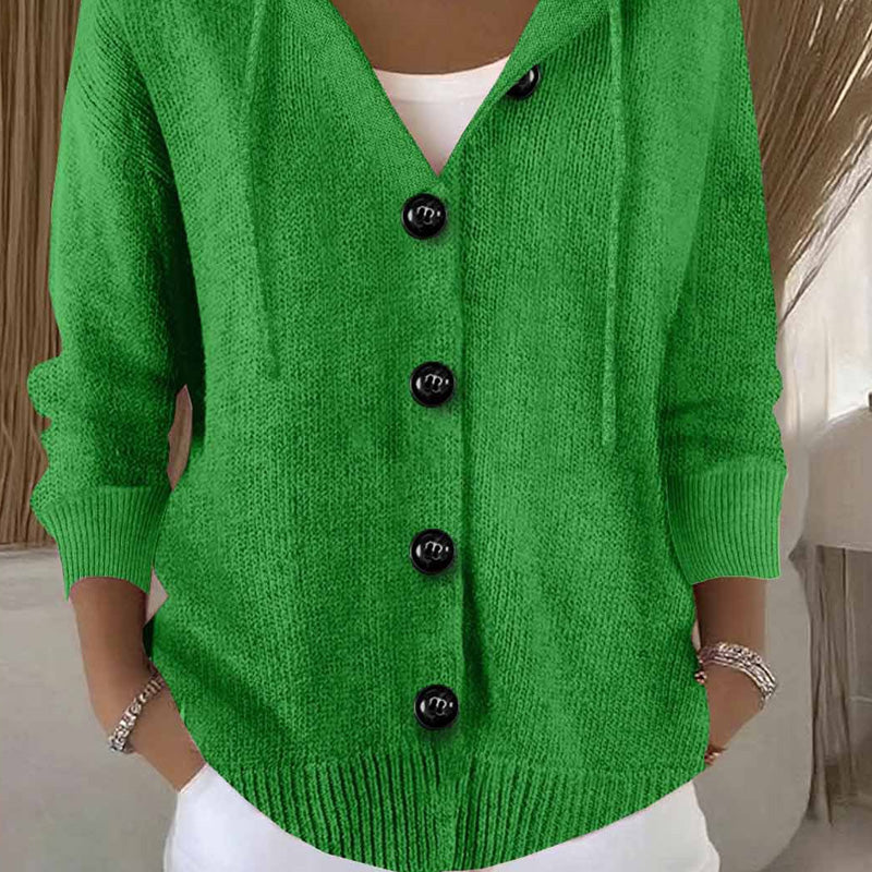 Cardigan donna in maglia tinta unita a maniche lunghe