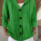 Cardigan donna in maglia tinta unita a maniche lunghe