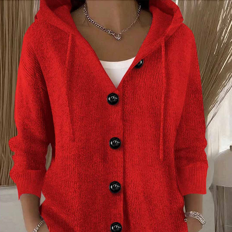 Cardigan donna in maglia tinta unita a maniche lunghe