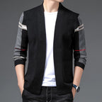 Cardigan uomo in maglia a righe con tasche