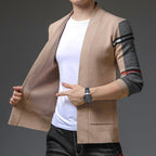 Cardigan uomo in maglia a righe con tasche