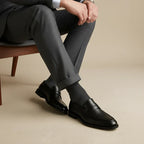 Mocassini uomo slip-on con cinghia, suola piatta