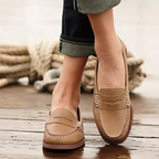 Mocasini de damă fără șireturi, cu baretă decorativă
