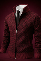Cárdigan de hombre con cremallera y cuello alto