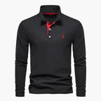 Polo de hombre de manga larga de corte clásico