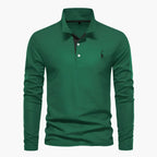 Polo de hombre de manga larga de corte clásico