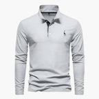 Polo de hombre de manga larga de corte clásico