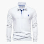 Polo de hombre de manga larga de corte clásico