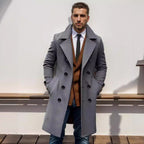 Manteau homme croisé à revers, manches longues