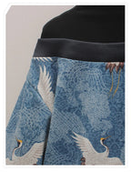 Sweater til damer med tranemønster og puffede ærmer