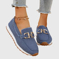Loafers til damer med tyk sål og dekorativt spænde