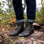 Botins de homem com atacadores e biqueira redonda, clássicos